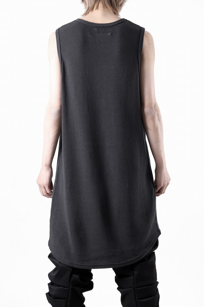 A.F ARTEFACT LONG LENGTH SLEEVELESS TOP / RIB KNIT JERSEY (D.GREY)