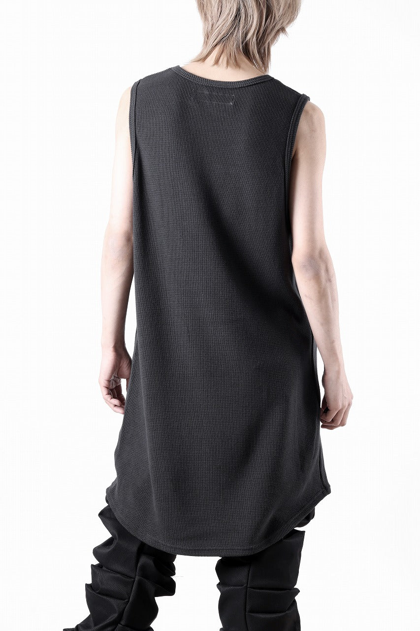 A.F ARTEFACT LONG LENGTH SLEEVELESS TOP / RIB KNIT JERSEY (D.GREY)