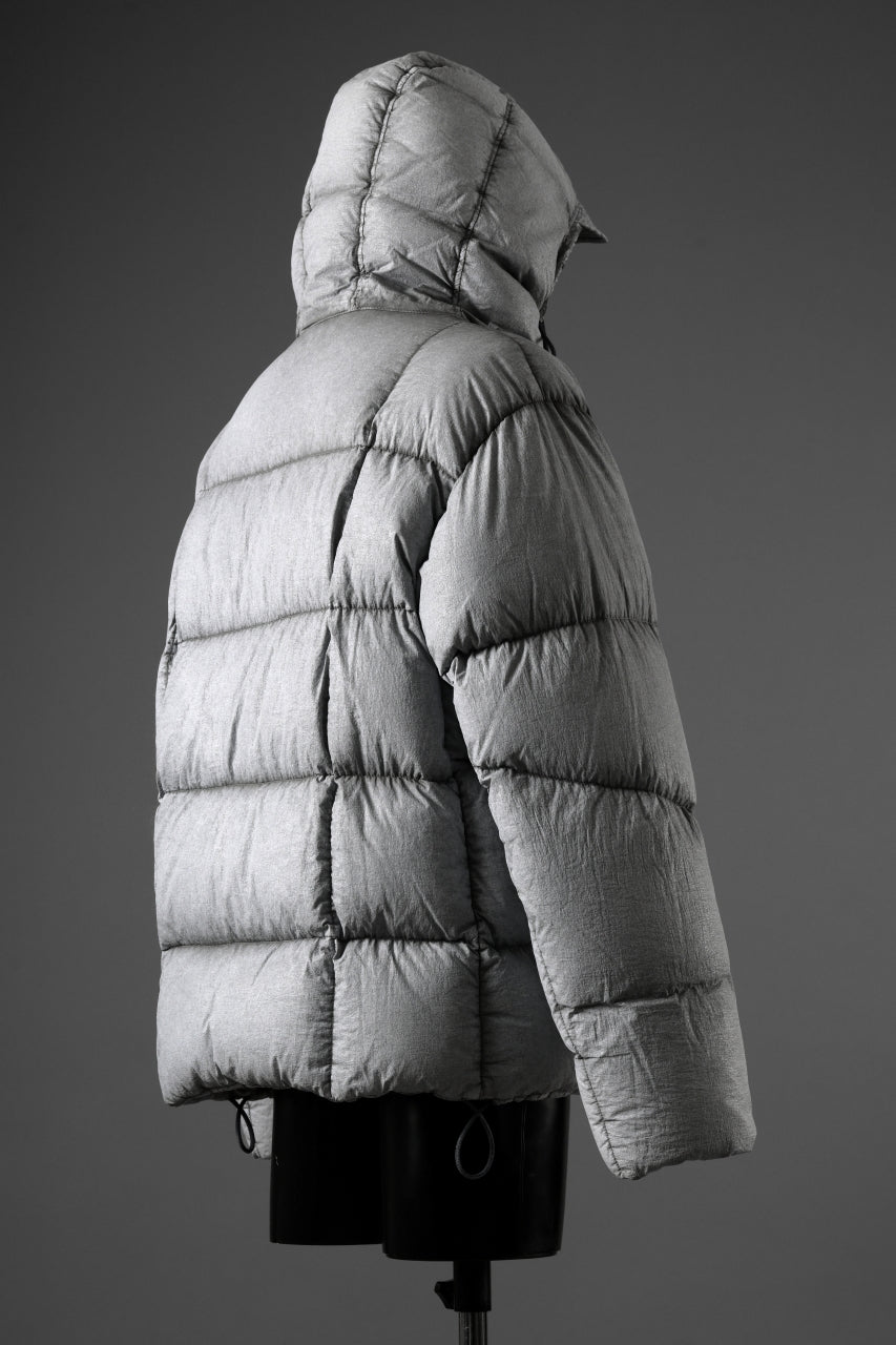 Ten c TEMPEST DOWN JACKET Ⅱ / FROSTED TRANSPARENT POLISHED NYLON (GRAY)