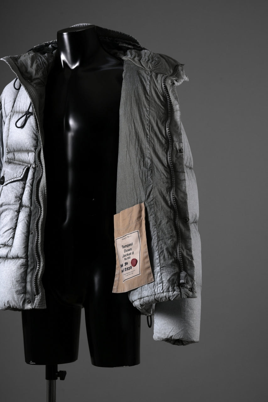 Ten c TEMPEST DOWN JACKET Ⅱ / FROSTED TRANSPARENT POLISHED NYLON (GRAY)