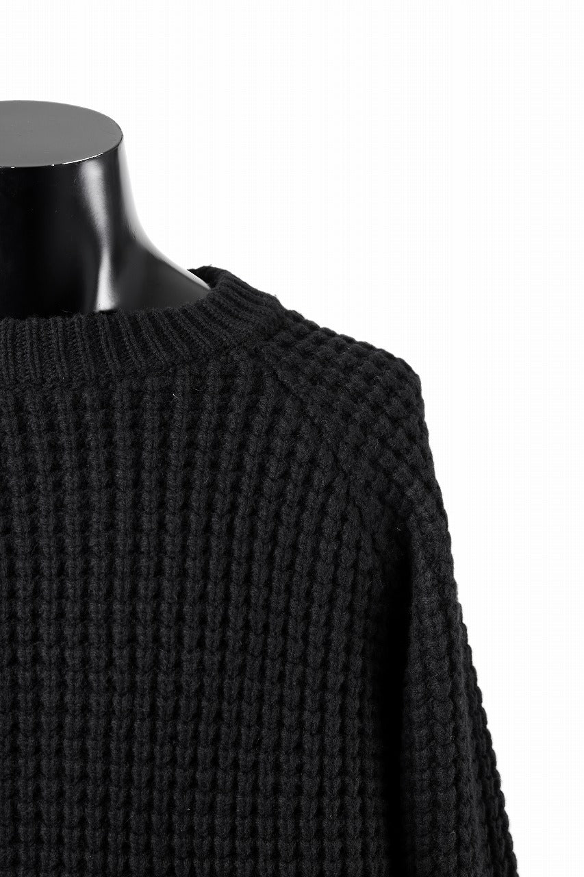 sus-sous popcorn wool knit / england merino wool (BLACK)