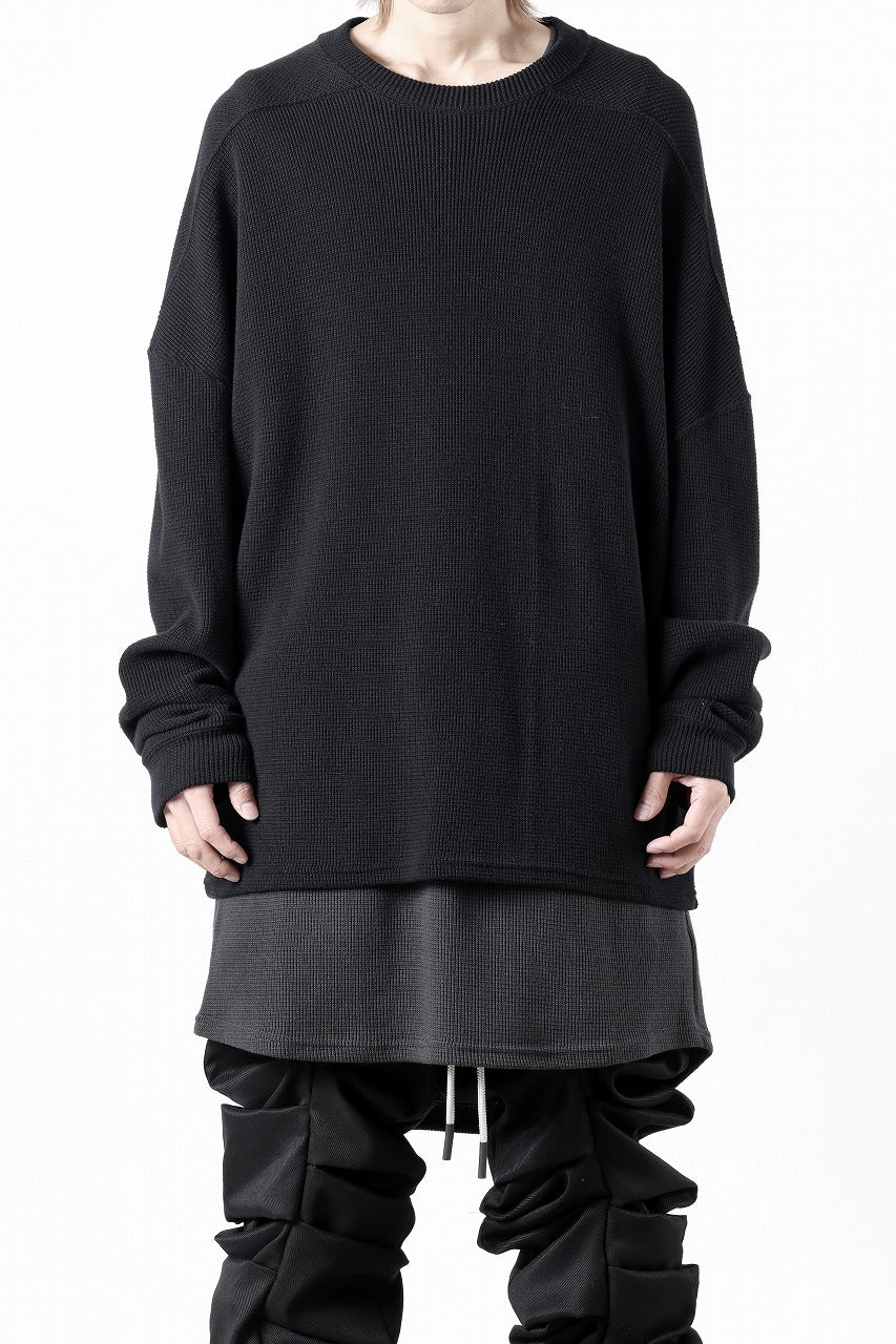 A.F ARTEFACT OVER SIZE TOP / RIB KNIT JERSEY (BLACK)