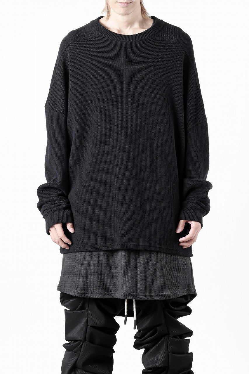 A.F ARTEFACT OVER SIZE TOP / RIB KNIT JERSEY (BLACK)