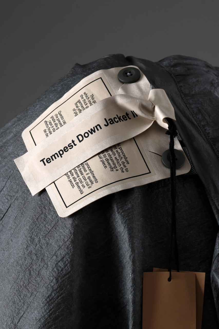 Ten c TEMPEST DOWN JACKET Ⅱ / FROSTED TRANSPARENT POLISHED NYLON (GRAY)