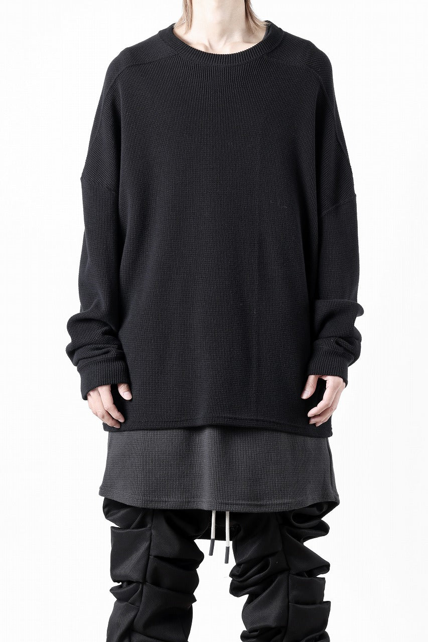 A.F ARTEFACT OVER SIZE TOP / RIB KNIT JERSEY (BLACK)