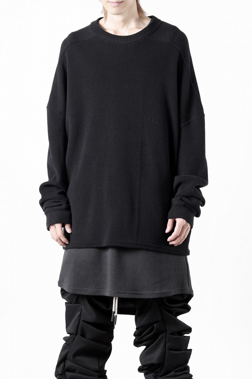 A.F ARTEFACT OVER SIZE TOP / RIB KNIT JERSEY (BLACK)