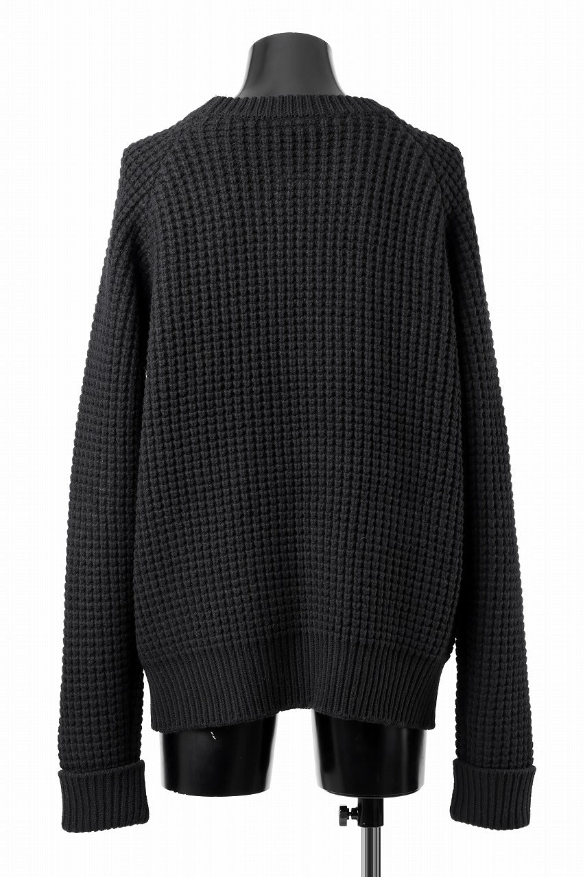 sus-sous popcorn wool knit / england merino wool (BLACK)