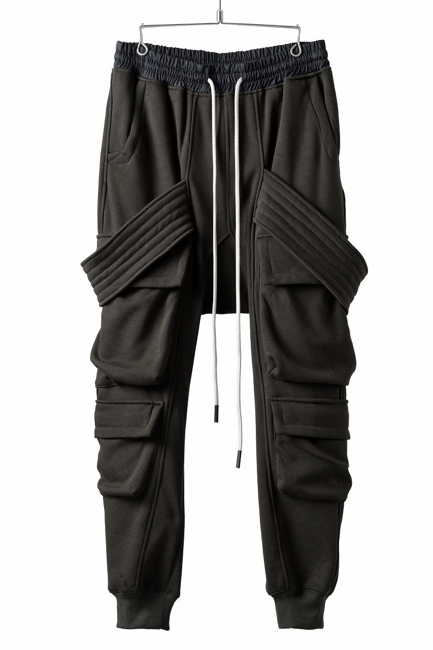 A.F ARTEFACT BOMBER HEAT BELTED SARROUEL CARGO PANTS (BLACK)