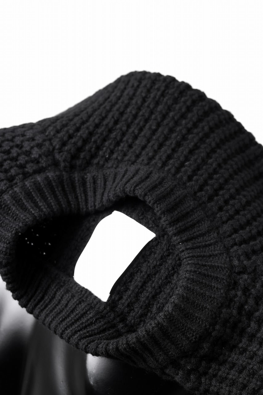 sus-sous popcorn wool knit / england merino wool (BLACK)