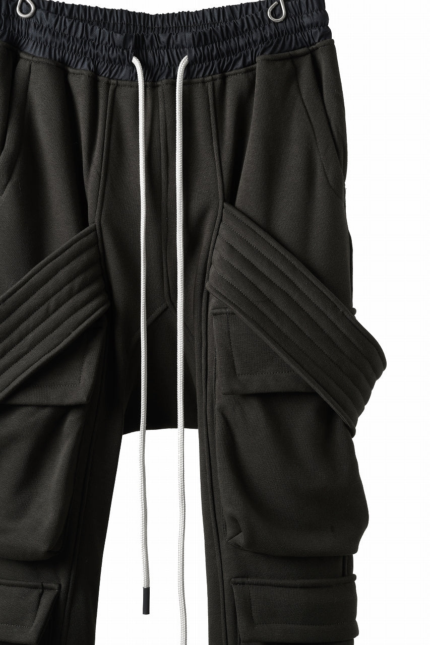 A.F ARTEFACT BOMBER HEAT BELTED SARROUEL CARGO PANTS (BLACK)