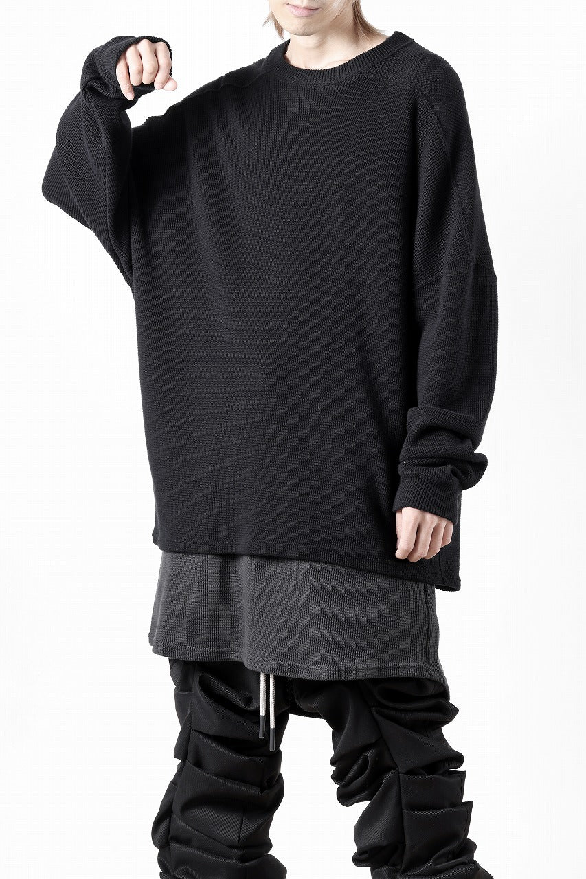 A.F ARTEFACT OVER SIZE TOP / RIB KNIT JERSEY (BLACK)