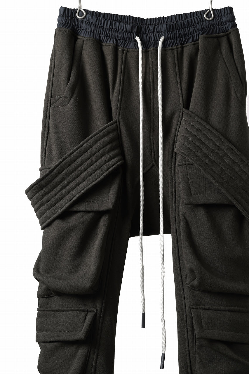 A.F ARTEFACT BOMBER HEAT BELTED SARROUEL CARGO PANTS (BLACK)