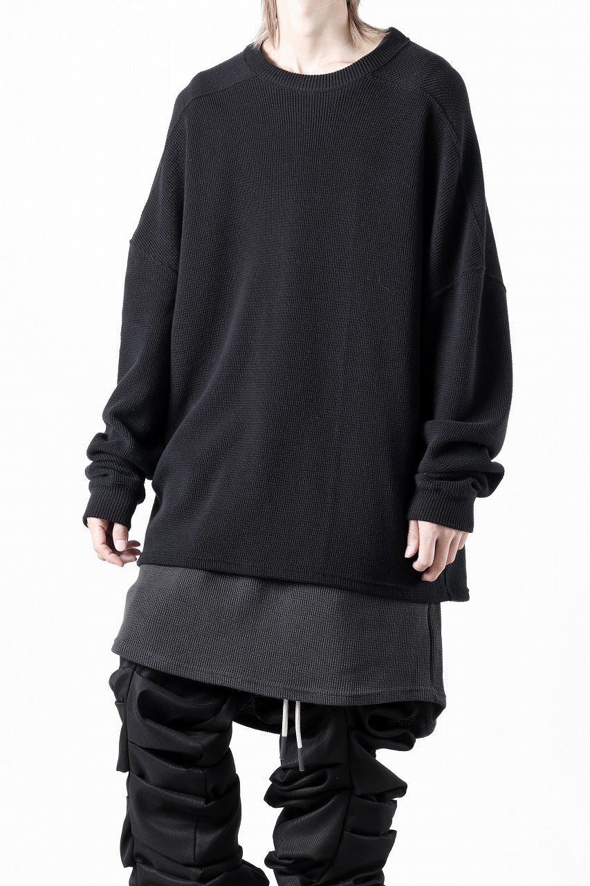 A.F ARTEFACT OVER SIZE TOP / RIB KNIT JERSEY (BLACK)