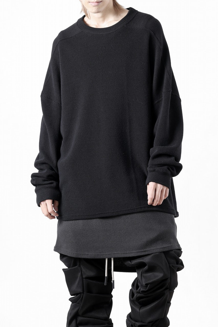 A.F ARTEFACT OVER SIZE TOP / RIB KNIT JERSEY (BLACK)