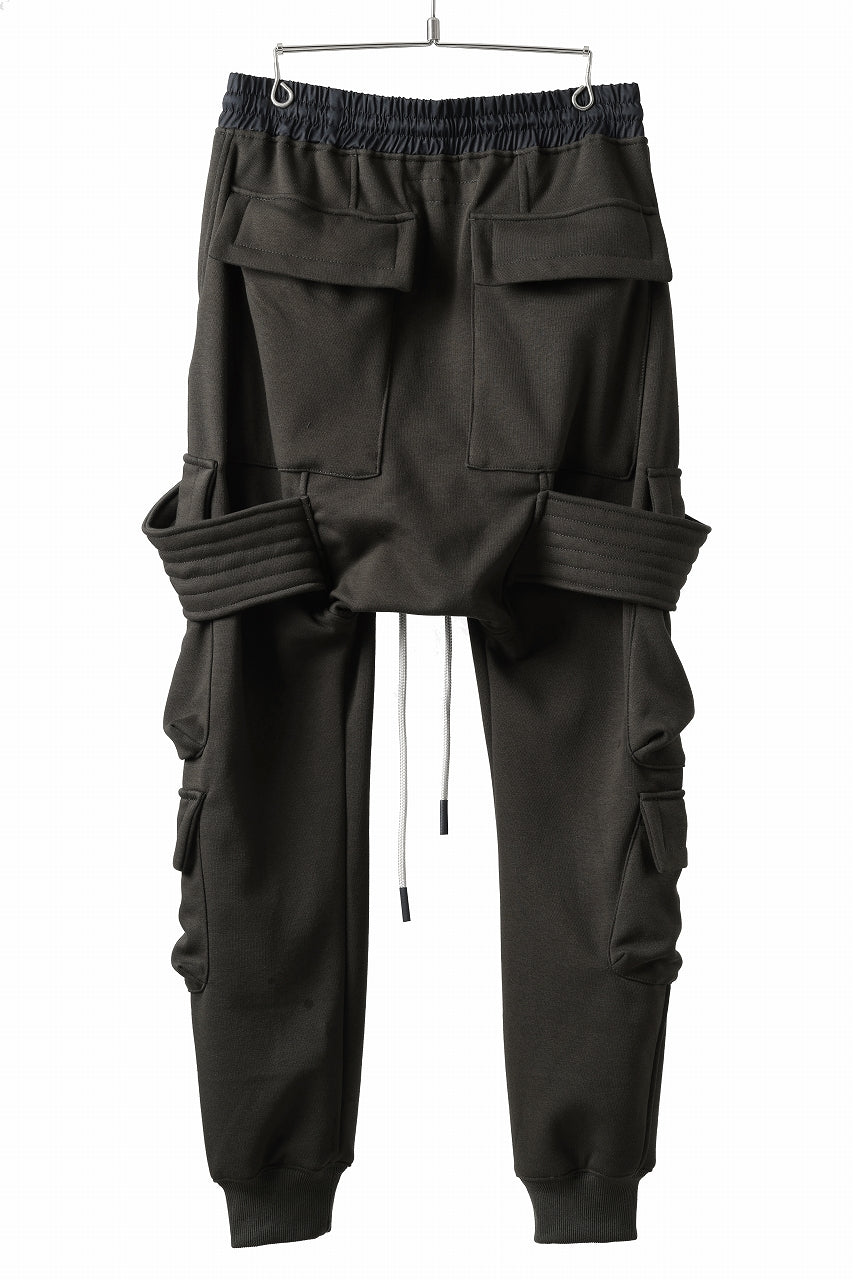 A.F ARTEFACT BOMBER HEAT BELTED SARROUEL CARGO PANTS (BLACK)