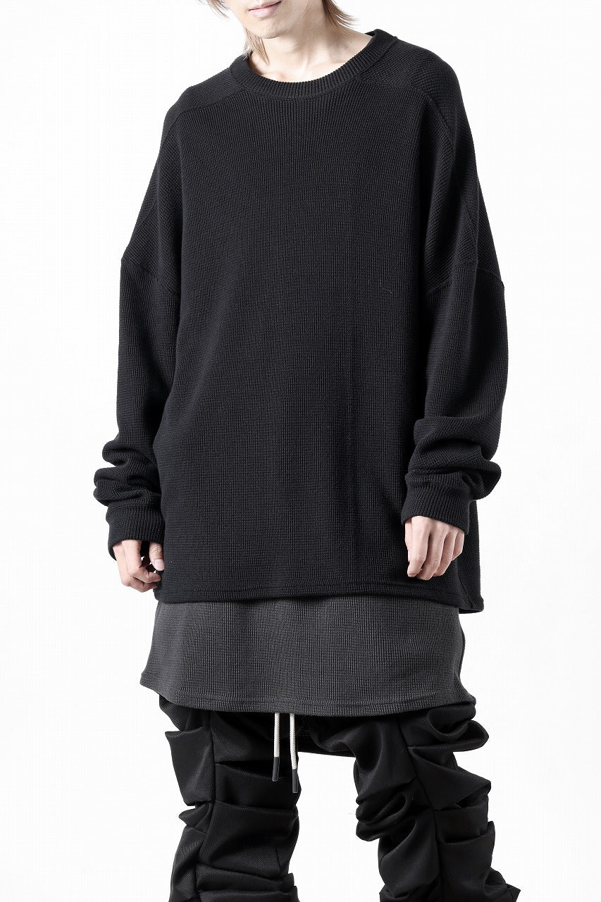 A.F ARTEFACT OVER SIZE TOP / RIB KNIT JERSEY (BLACK)