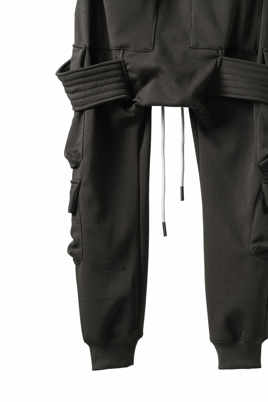 A.F ARTEFACT BOMBER HEAT BELTED SARROUEL CARGO PANTS (BLACK)