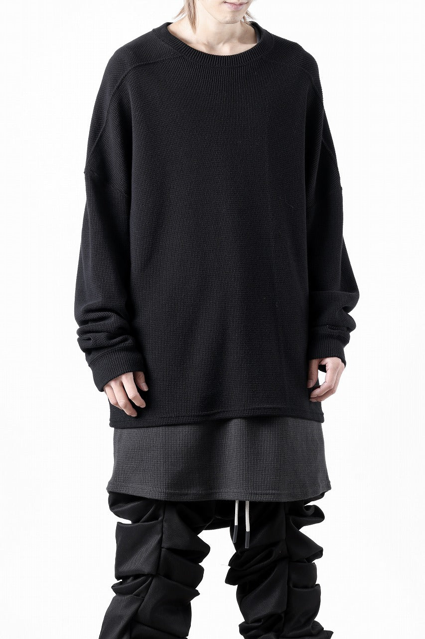 A.F ARTEFACT OVER SIZE TOP / RIB KNIT JERSEY (BLACK)