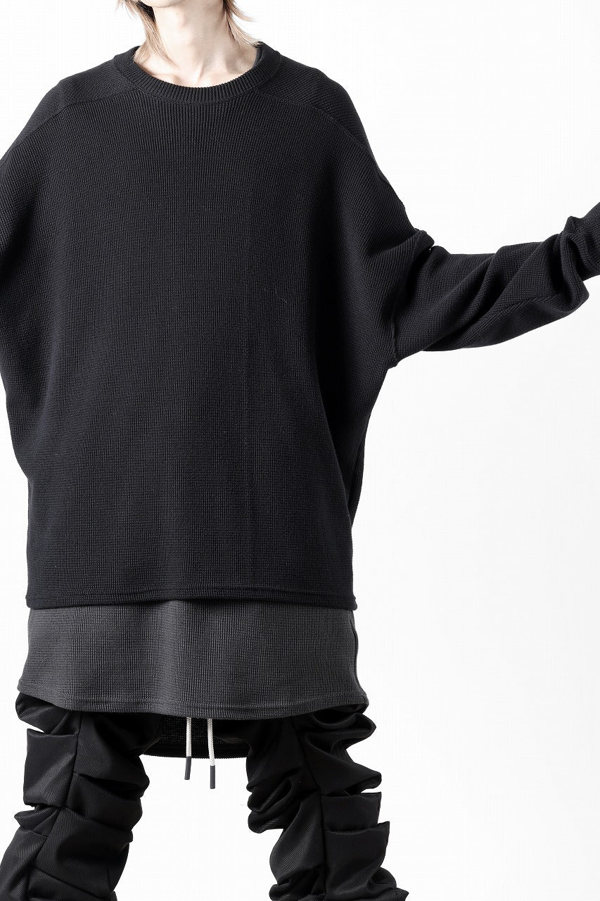 A.F ARTEFACT OVER SIZE TOP / RIB KNIT JERSEY (BLACK)