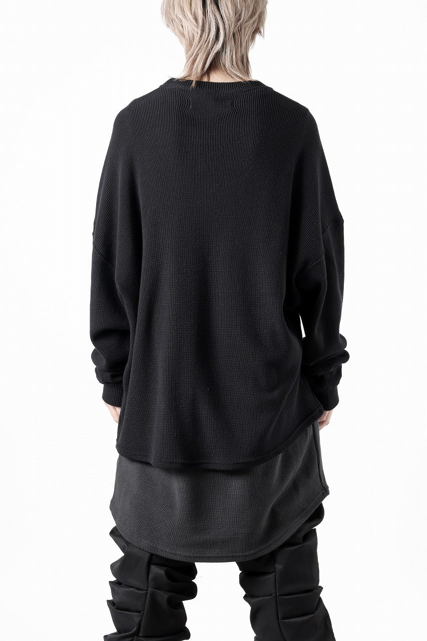 A.F ARTEFACT OVER SIZE TOP / RIB KNIT JERSEY (BLACK)