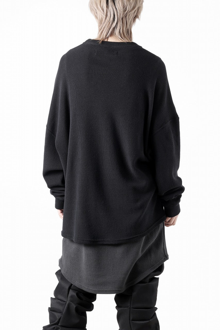 A.F ARTEFACT OVER SIZE TOP / RIB KNIT JERSEY (BLACK)