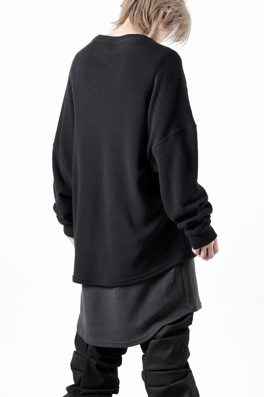 A.F ARTEFACT OVER SIZE TOP / RIB KNIT JERSEY (BLACK)