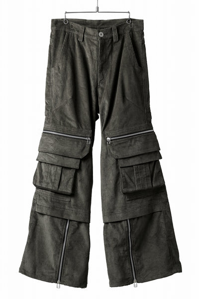 A.F ARTEFACT CARGO ZIP BAGGY PANTS / CORDUROY (KHAKI)