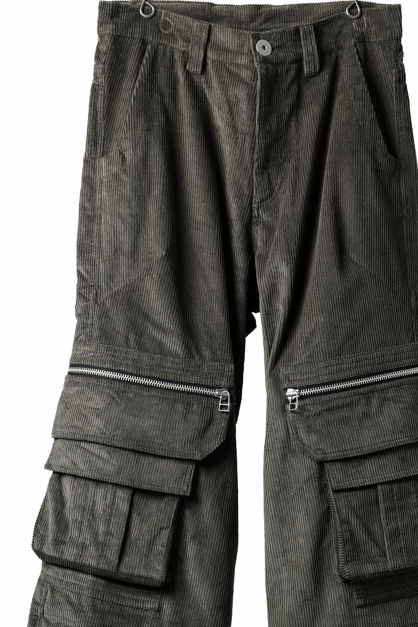 A.F ARTEFACT CARGO ZIP BAGGY PANTS / CORDUROY (KHAKI)