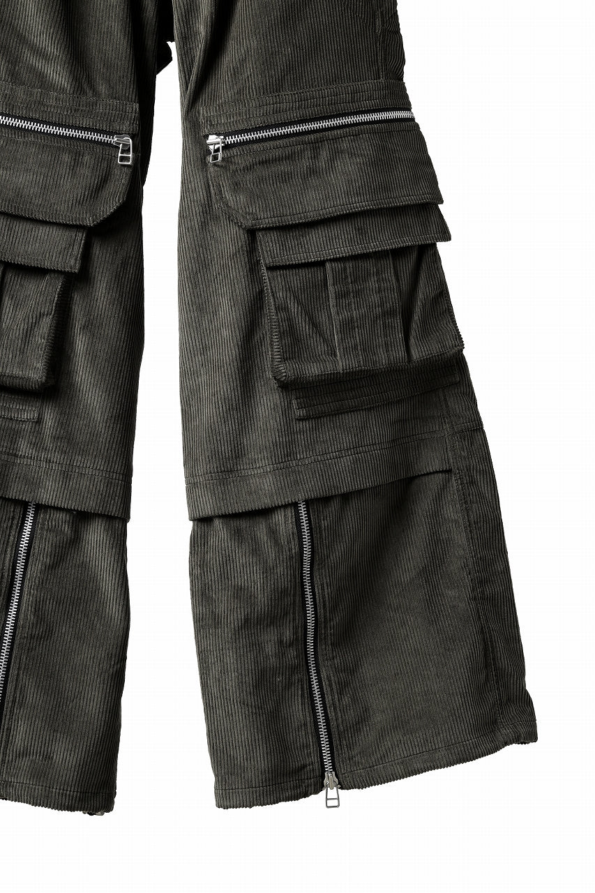 A.F ARTEFACT CARGO ZIP BAGGY PANTS / CORDUROY (KHAKI)