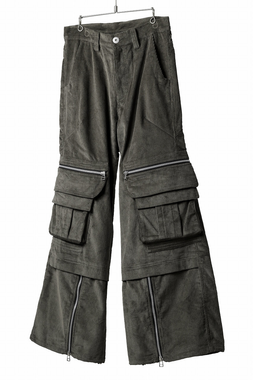 A.F ARTEFACT CARGO ZIP BAGGY PANTS / CORDUROY (KHAKI)