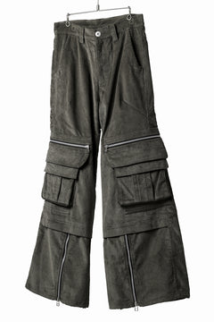 Load image into Gallery viewer, A.F ARTEFACT CARGO ZIP BAGGY PANTS / CORDUROY (KHAKI)