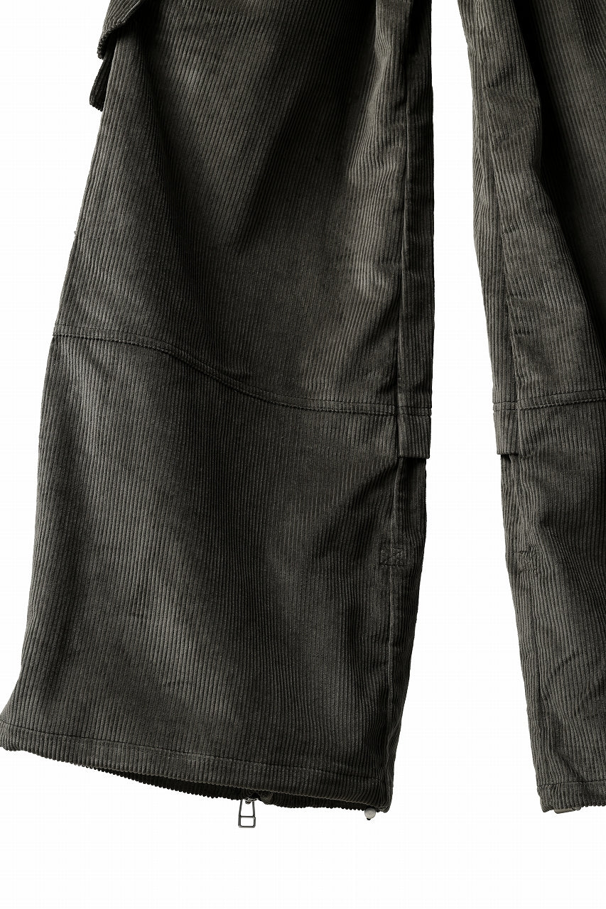 A.F ARTEFACT CARGO ZIP BAGGY PANTS / CORDUROY (KHAKI)