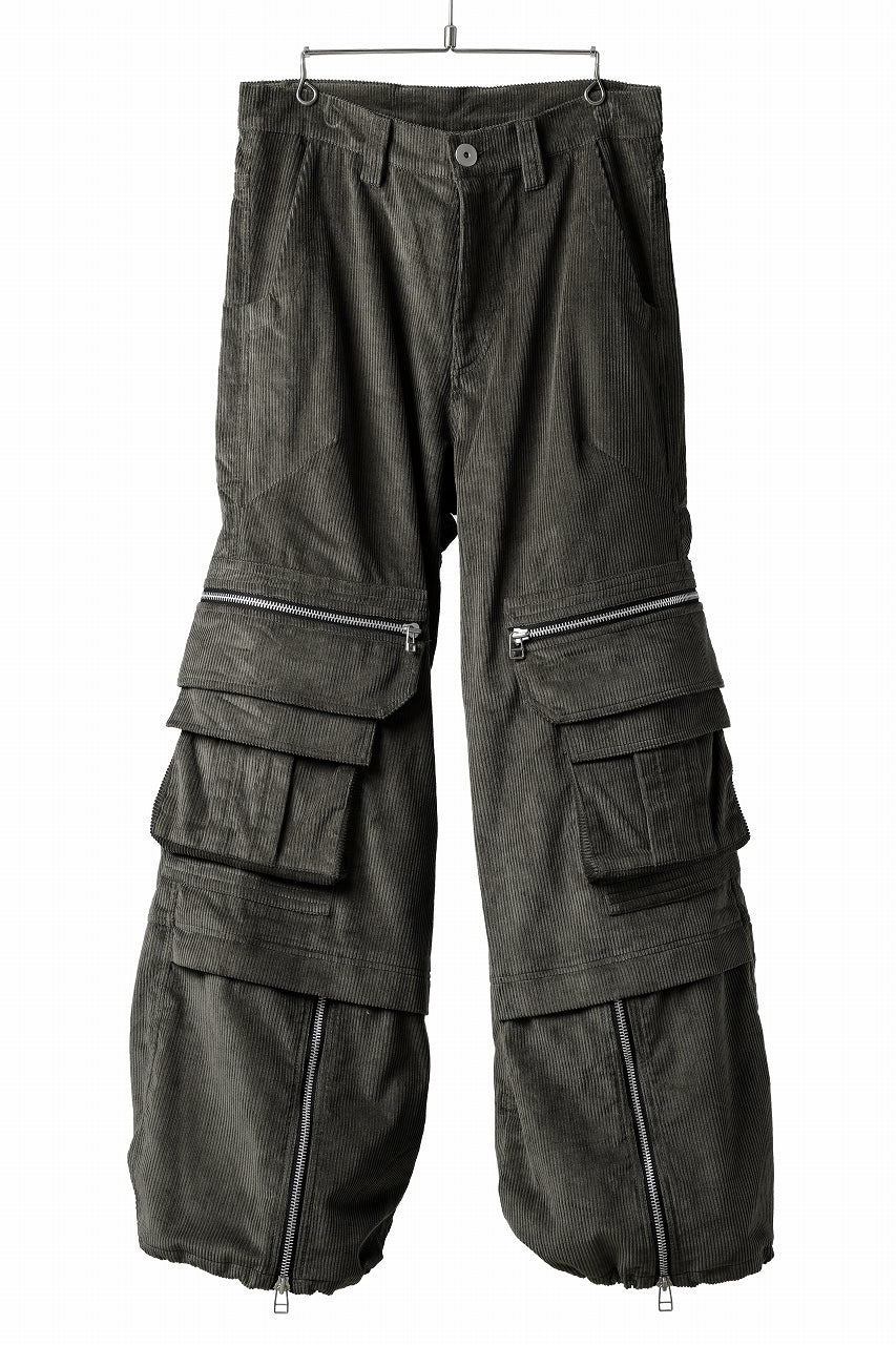 A.F ARTEFACT CARGO ZIP BAGGY PANTS / CORDUROY (KHAKI)