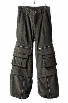 Load image into Gallery viewer, A.F ARTEFACT CARGO ZIP BAGGY PANTS / CORDUROY (KHAKI)