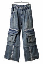 画像をギャラリービューアに読み込む, A.F ARTEFACT CARGO ZIP BAGGY PANTS / FADED DENIM (INDIGO)