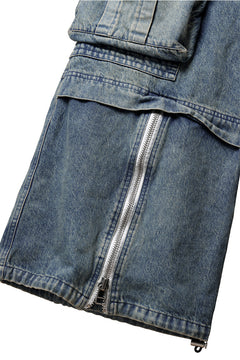 画像をギャラリービューアに読み込む, A.F ARTEFACT CARGO ZIP BAGGY PANTS / FADED DENIM (INDIGO)