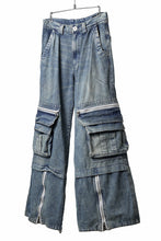 Load image into Gallery viewer, A.F ARTEFACT CARGO ZIP BAGGY PANTS / FADED DENIM (INDIGO)