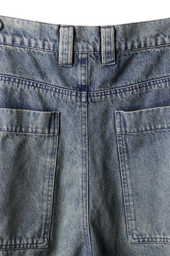 Load image into Gallery viewer, A.F ARTEFACT CARGO ZIP BAGGY PANTS / FADED DENIM (INDIGO)