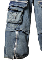 Load image into Gallery viewer, A.F ARTEFACT CARGO ZIP BAGGY PANTS / FADED DENIM (INDIGO)