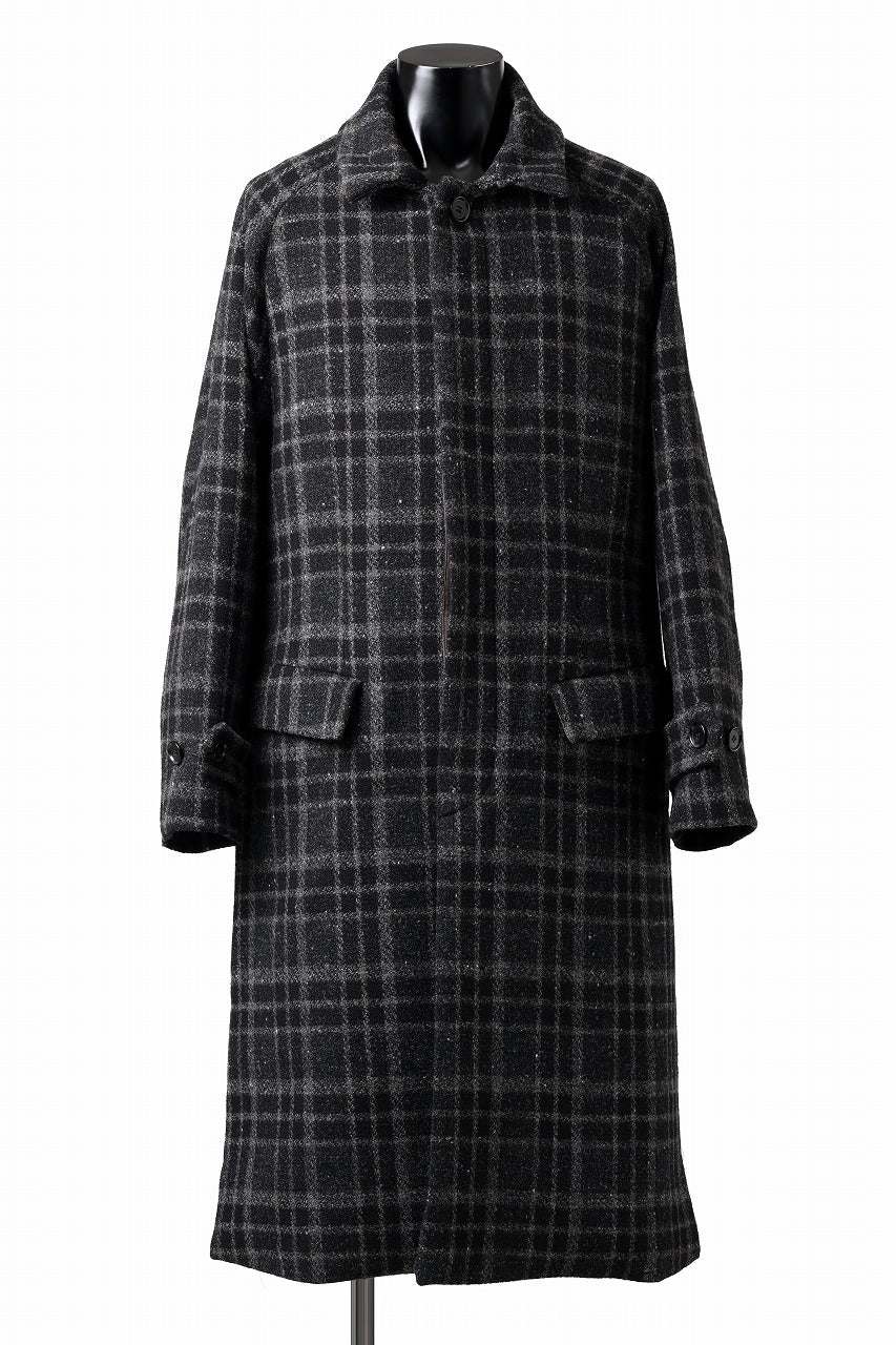 N/07 exclusive MAC COAT "外套" 格子縞 / SHETLAND WOOL TWEED (CHECK)