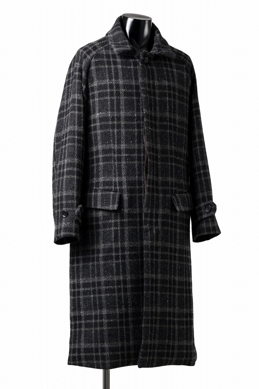 N/07 exclusive MAC COAT "外套" 格子縞 / SHETLAND WOOL TWEED (CHECK)