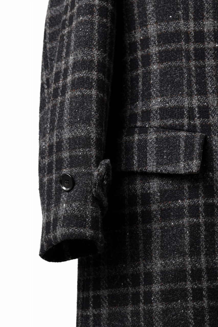 N/07 exclusive MAC COAT "外套" 格子縞 / SHETLAND WOOL TWEED (CHECK)