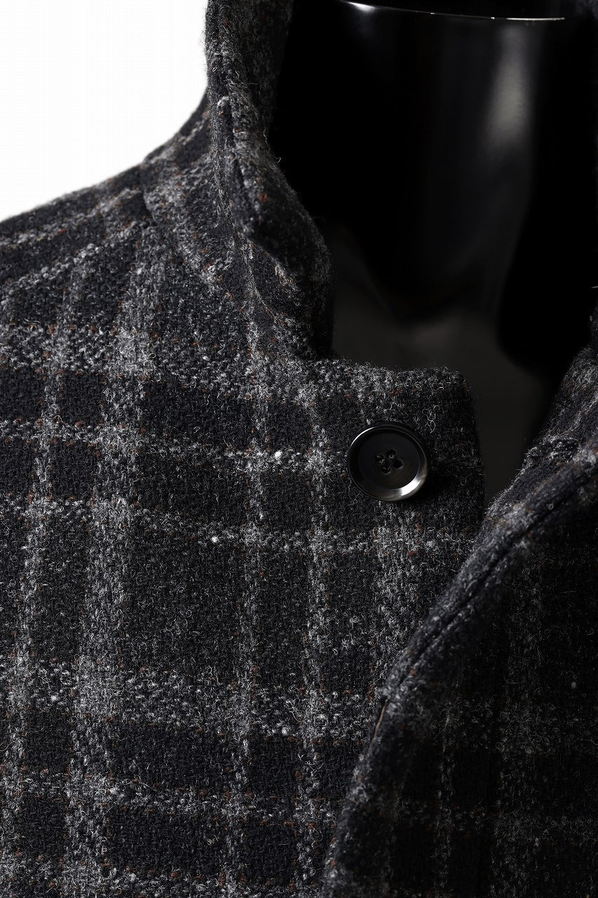 N/07 exclusive MAC COAT "外套" 格子縞 / SHETLAND WOOL TWEED (CHECK)