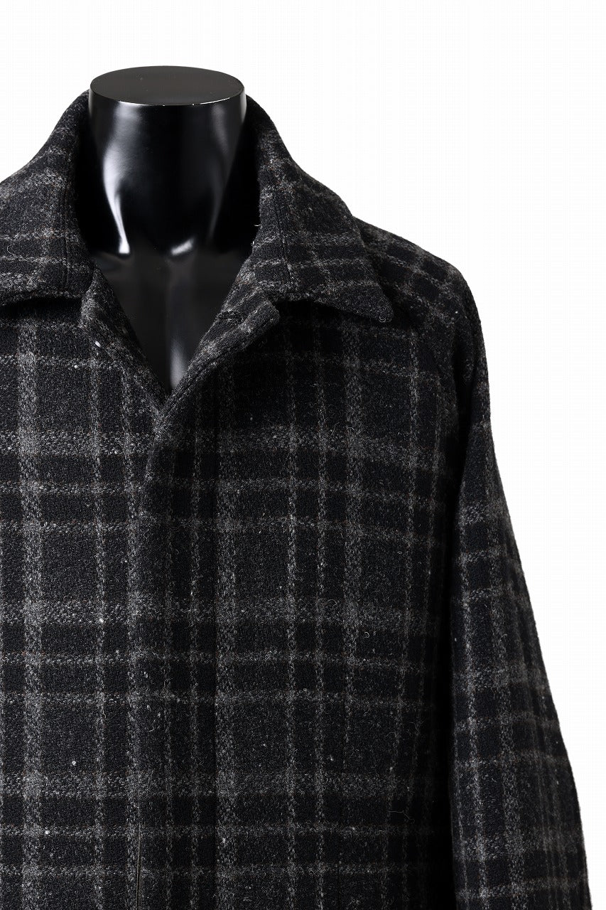 N/07 exclusive MAC COAT "外套" 格子縞 / SHETLAND WOOL TWEED (CHECK)