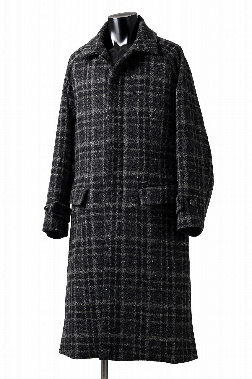 N/07 exclusive MAC COAT "外套" 格子縞 / SHETLAND WOOL TWEED (CHECK)