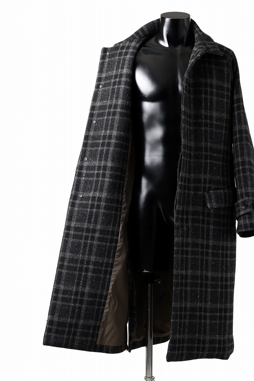 N/07 exclusive MAC COAT "外套" 格子縞 / SHETLAND WOOL TWEED (CHECK)