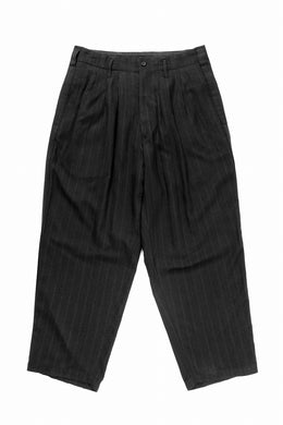Y's for men SIDE TAPE SUIT PANTS / RAYON HEATHER STRIPE (BLACK)