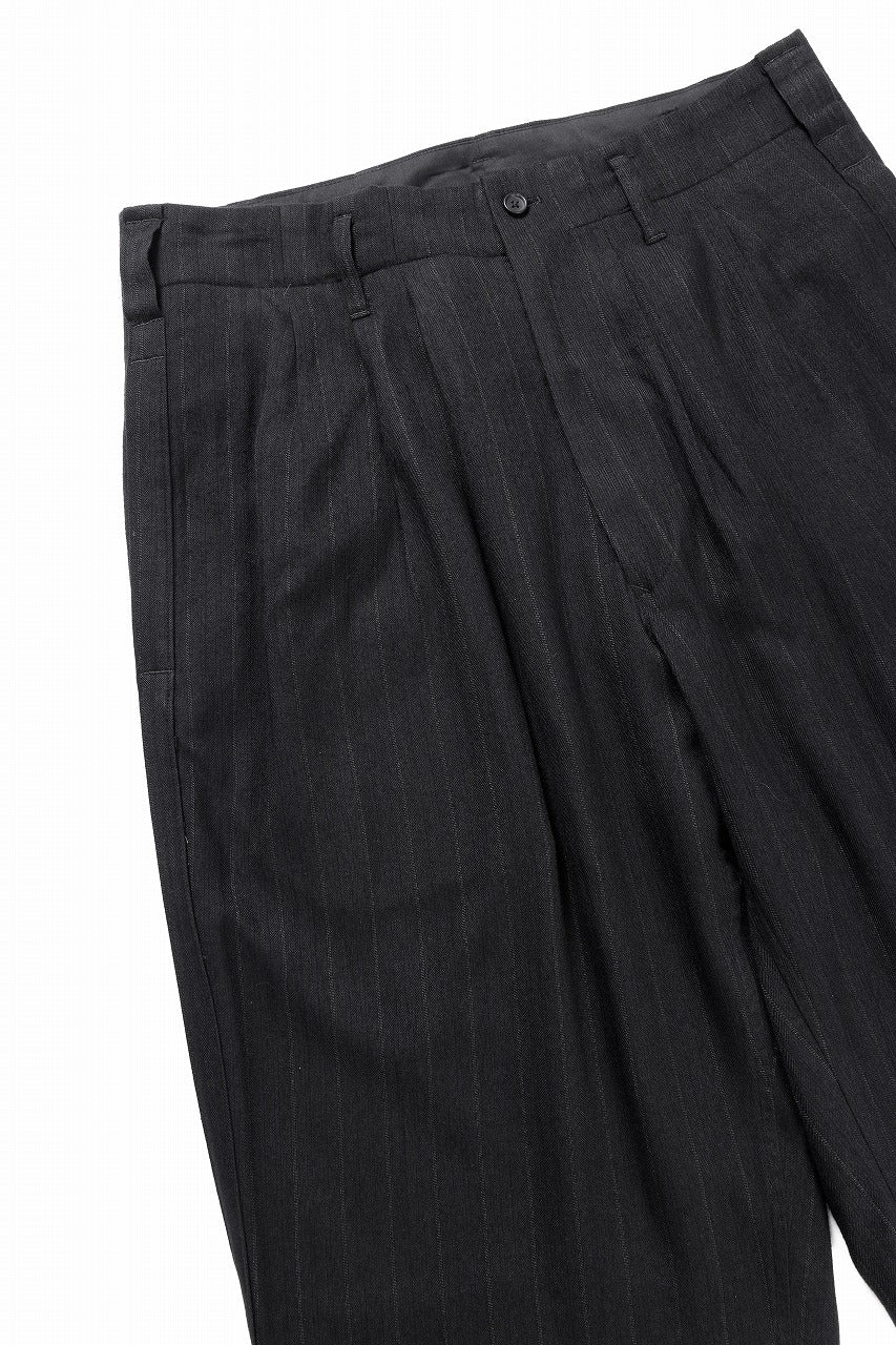 画像をギャラリービューアに読み込む, Y&#39;s for men SIDE TAPE SUIT PANTS / RAYON HEATHER STRIPE (BLACK)