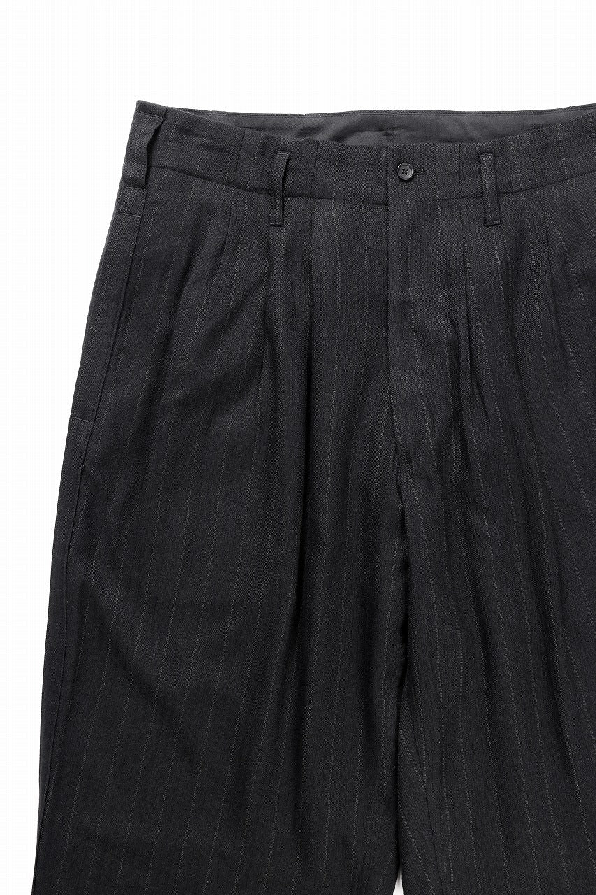 画像をギャラリービューアに読み込む, Y&#39;s for men SIDE TAPE SUIT PANTS / RAYON HEATHER STRIPE (BLACK)