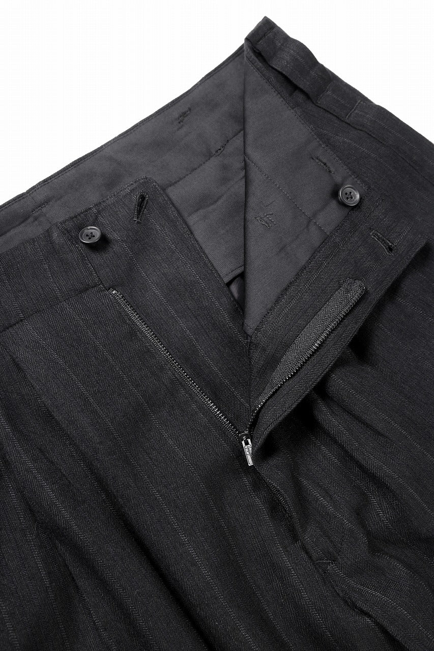 画像をギャラリービューアに読み込む, Y&#39;s for men SIDE TAPE SUIT PANTS / RAYON HEATHER STRIPE (BLACK)